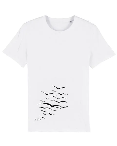 Human Family Human Family Bio Unisex T-Shirt "Create - Free Birds" in verschiedenen Farben, Weiss, – Produktbild 1 von 4
