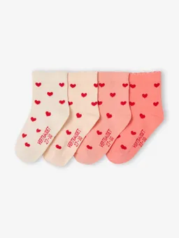 Vertbaudet 4er-Pack Mädchen Socken mit Herzmotiv – Produktbild 1 von 1