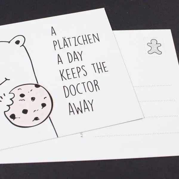 Bow & Hummingbird Bow & Hummingbird Postkarte "A Plätzchen a day" – Produktbild 2 von 2