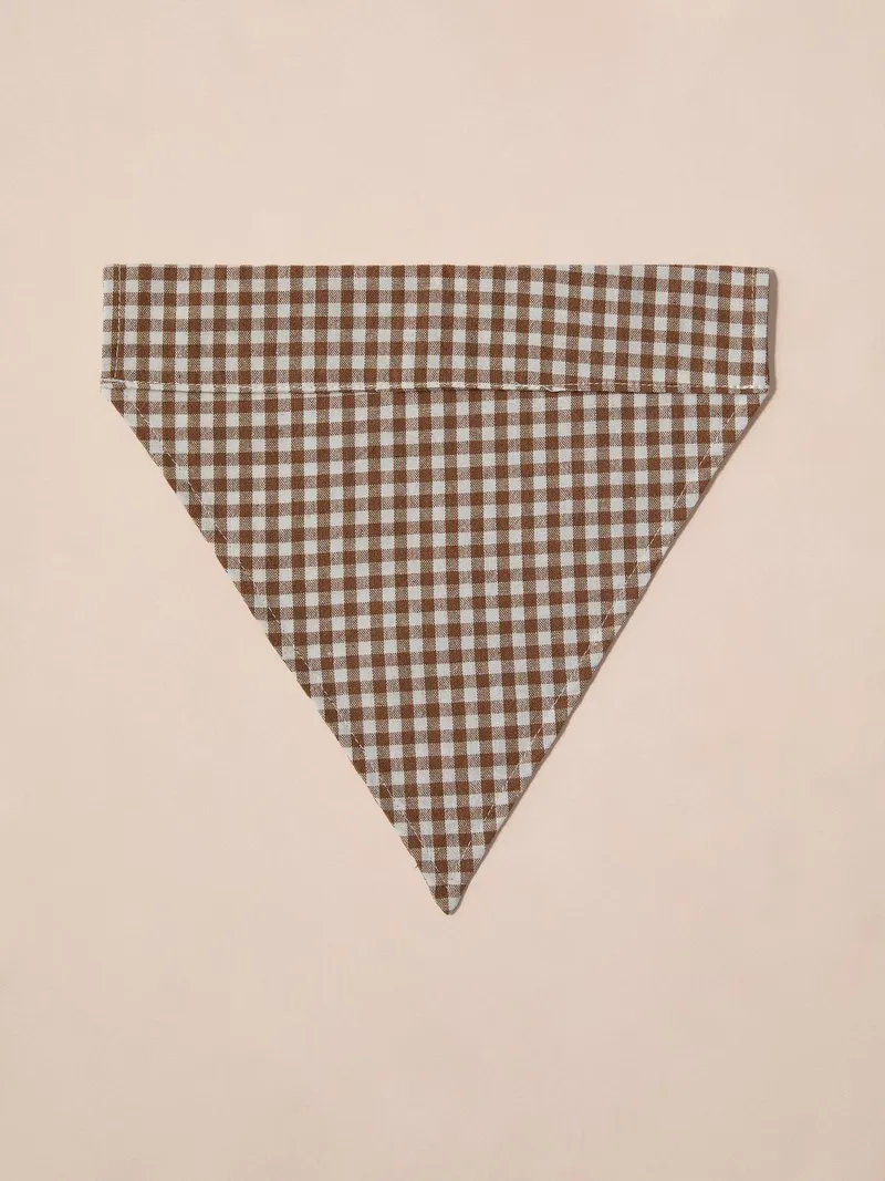 Vertbaudet Bandana für Hunde aus Baumwolle, Beige kariert, – Produktbild 2 von 4