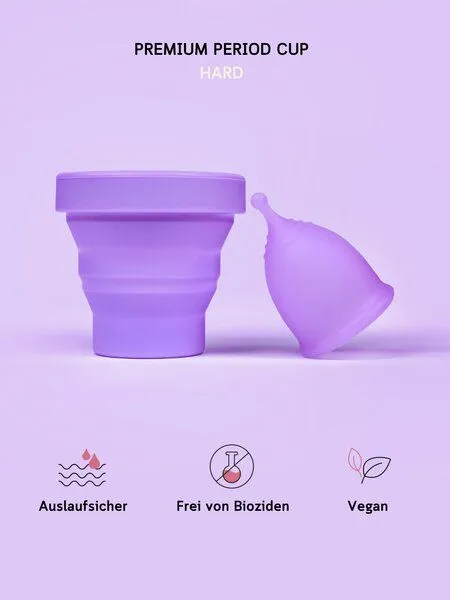 Taynie Menstruationstasse mit Sterilisationsbehälter Taynie Premium Period Cup, Lila, – Produktbild 3 von 4
