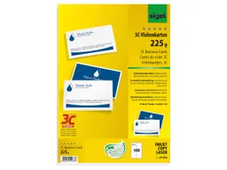 Sigel 100 Sigel Visitenkarten 3C weiß, 225g, beiseitig bedruckbar – Produktbild 1 von 1