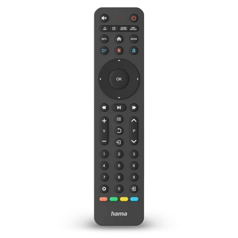 Hama Hama Universal-Fernbedienung TV, Infrarot, für 8 Geräte, lernfähig, App-Tasten – Produktbild 1 von 4