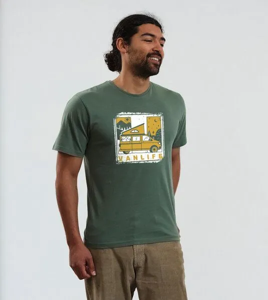 Gary Mash GARY MASH T-Shirt VANLIFE aus Biobaumwolle, Olivgrün (grün), – Produktbild 2 von 4