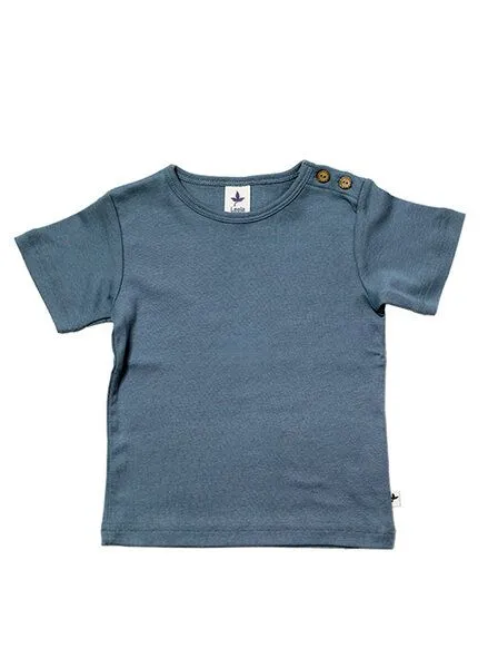 Leela Cotton Leela Cotton Kinder Kurzarmshirt Bio-Baumwolle, Taubelblau, – Produktbild 1 von 2