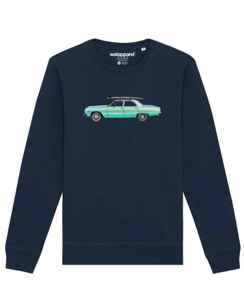 watapparel watapparel Sweatshirt Unisex Surf Car, French navy, – Produktbild 1 von 4