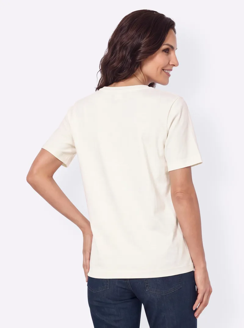 Witt Print-Shirt ecru-oliv-bedruckt, Ecru-oliv-bedruckt, – Produktbild 2 von 2