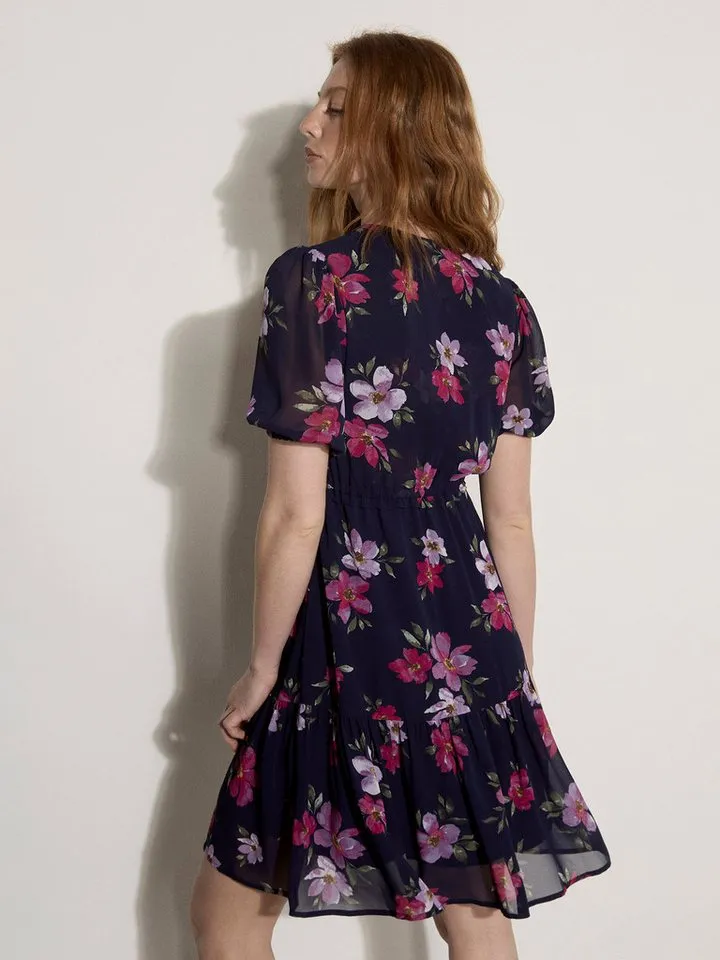 Apricot Apricot Chiffonkleid Mini-Kleid aus Chiffon mit Raffung, Blau, – Produktbild 4 von 4
