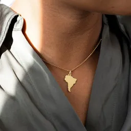 MOANINA MOANINA Kette Südamerika Kontinent - 925 Silber/18k Gold Vermeil - 3 Längen – Produktbild 1 von 1
