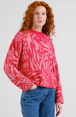Dedicated DEDICATED Damen vegan Pullover Limhamn Animal Print Rosa – Produktbild 1 von 1