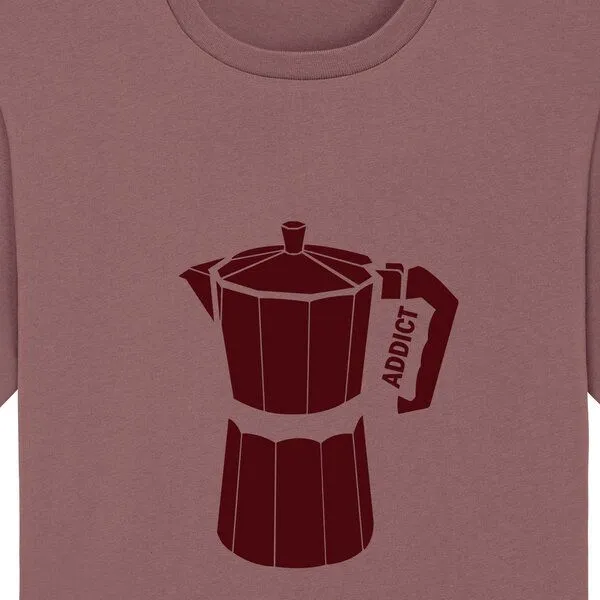 Spangeltangel Spangeltangel T-Shirt bedruckt, Kaffee Addict, Siebdruck, Herren, Bio-Baumwolle, Rotbraun, – Produktbild 2 von 4