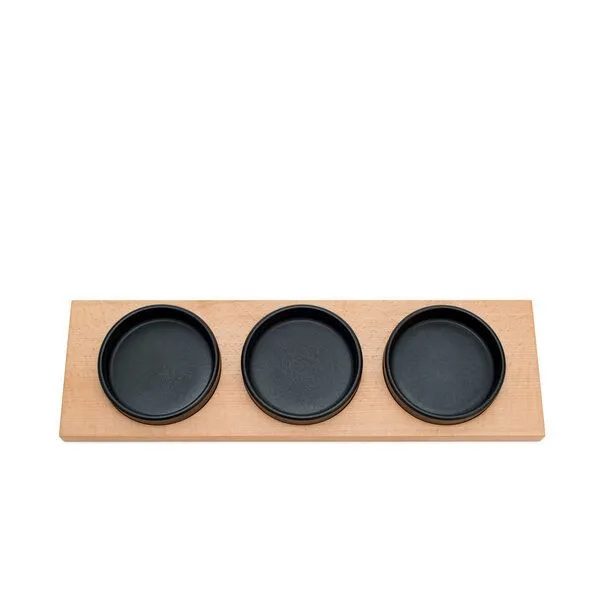 klotzaufklotz klotzaufklotz Servierschalen mit Holztablett, Schwarz, – Produktbild 3 von 8