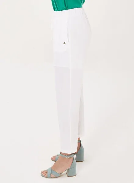 ORGANICATION ORGANICATION Hose aus Leinen mit Bio-Baumwolle, Off white, – Produktbild 3 von 4