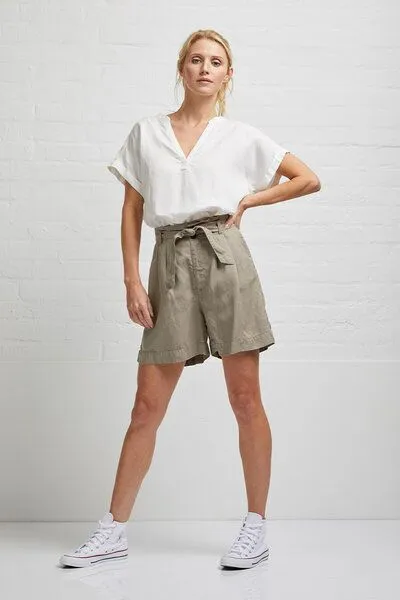 Wunderwerk Wunderwerk Linen TENCEL paperbag short, 240 clay beige (creme), – Produktbild 1 von 2