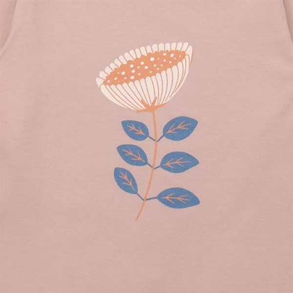 Walkiddy Kinder Langarmshirt GOTS zertifiziert, rosa, „Fancy Flowers“ Frontprint, weich & bequem – Walkiddy, Pink, – Produktbild 3 von 3