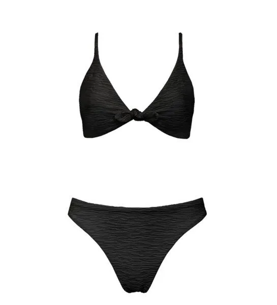 Anekdot Anekdot Bikini Set Jacquard Leona Top + Skyline Slim Slip, Schwarz, – Produktbild 4 von 4