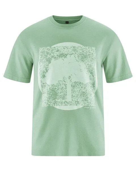 HempAge HempAge Herren T-Shirt mit Print Hanf/Biobaumwolle, Menta(grün), – Produktbild 2 von 4