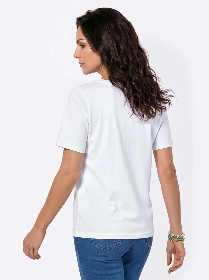 Witt Kurzarmshirt weiß-apfel-bedruckt, Weiß-apfel-bedruckt, – Produktbild 2 von 2