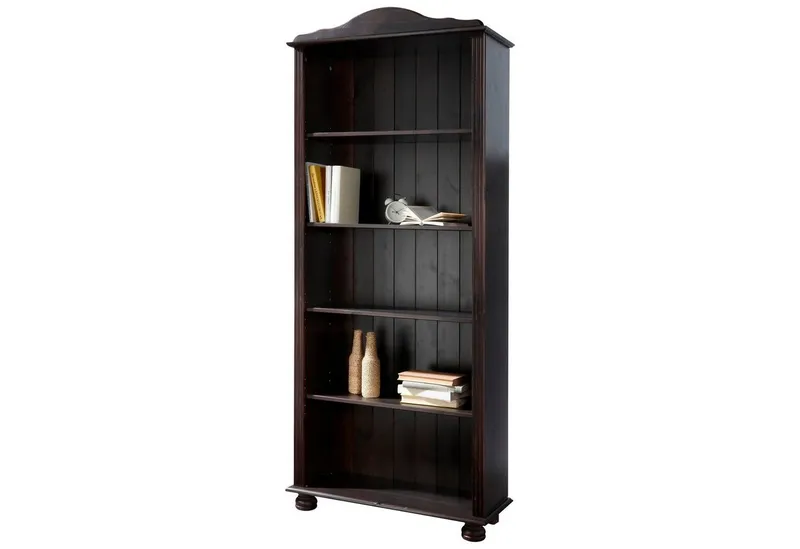 OTTO home Regal Mette Bücherregal mit 5 offenen Fächern, aus massivem Kiefernholz, in unterschiedlichen Größen und Farben, Beige|braun, – Produktbild 4 von 5