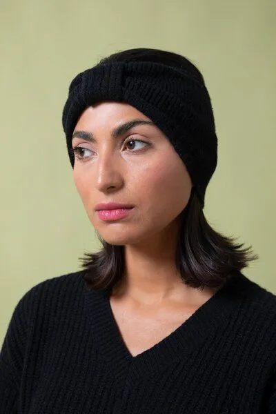 Rifò - Circular Fashion Made in Italy Rifò - Circular Fashion Made in Italy Stirnband Amelia aus recycelter Kaschmirwolle, Schwarz ardesia, – Produktbild 2 von 3