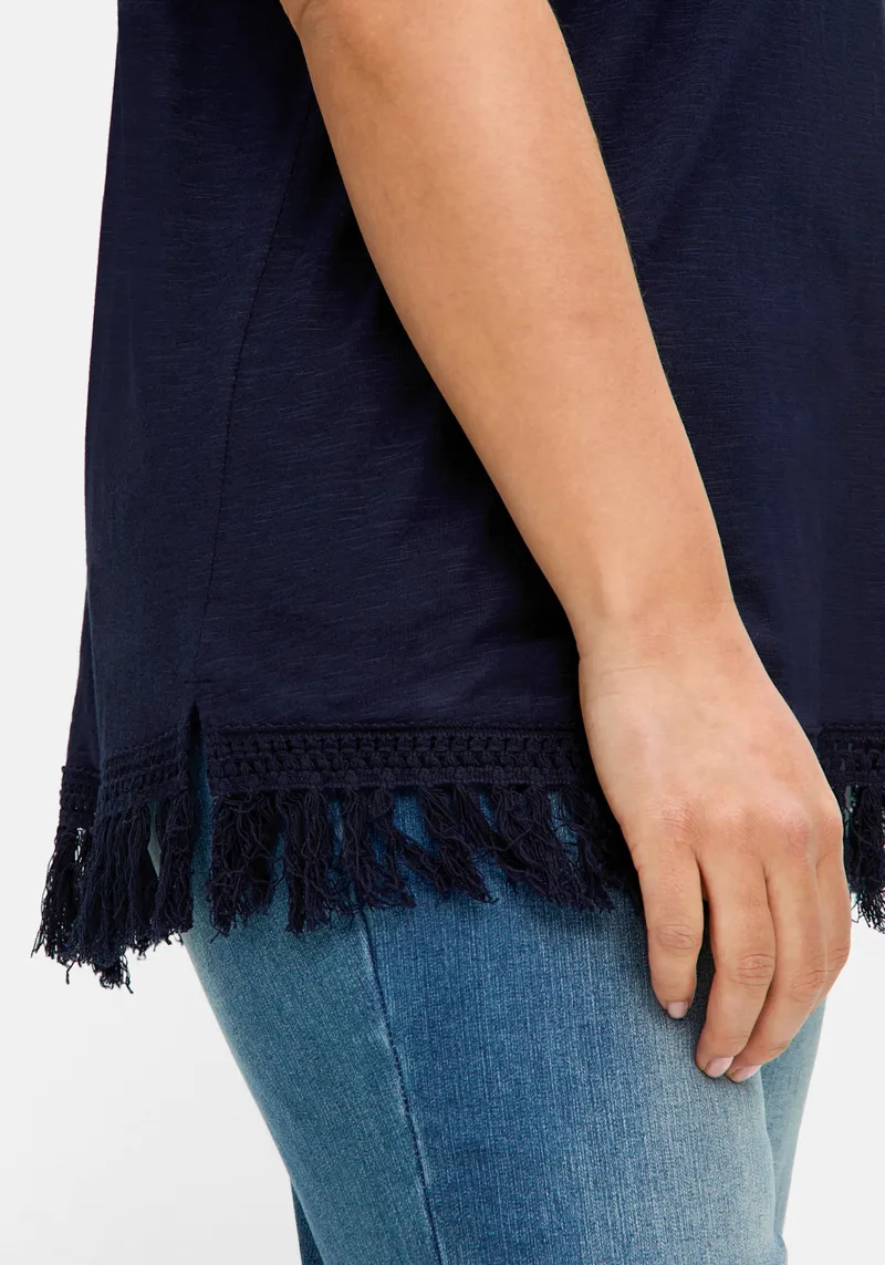 sheego Oversize-Shirt tiefblau, Tiefblau, – Produktbild 3 von 3