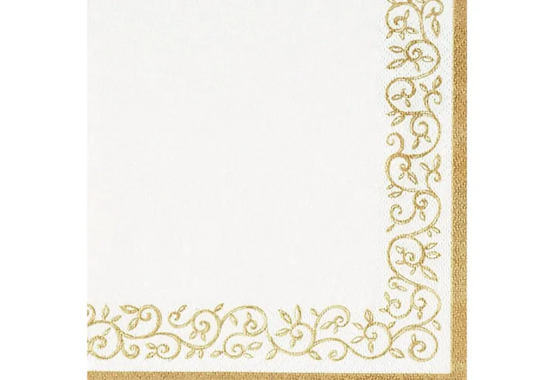 ti-flair Papierserviette, Servietten Papier 33x33cm Ornament Rand geprägt 20 Stück, Goldfarben, – Produktbild 1 von 1