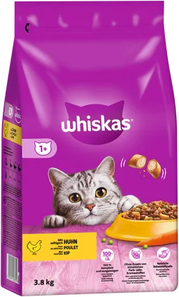 Whiskas Whiskas Trockenfutter Beutel 1+ mit Huhn 3,8kg – Produktbild 1 von 1