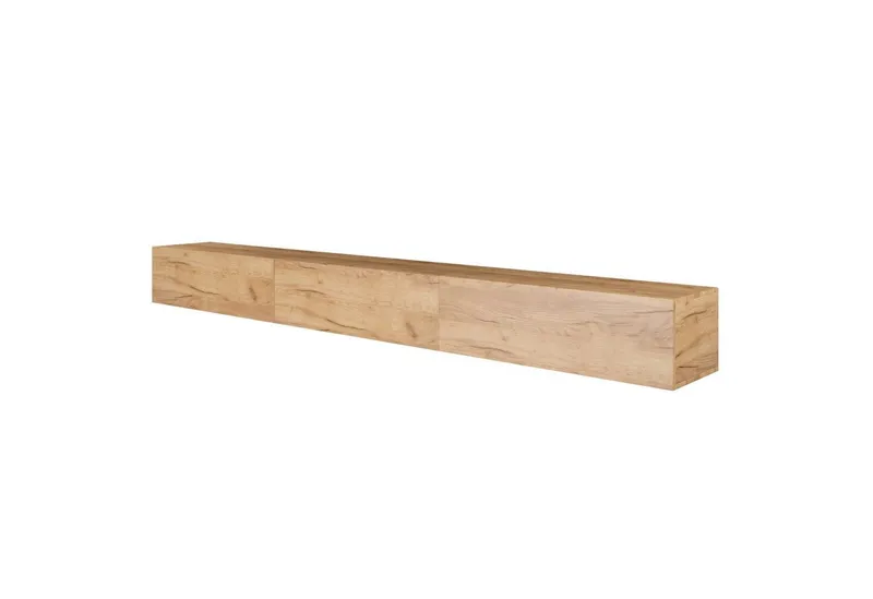 Planetmöbel TV-Schrank West TV-Board, Fernsehtisch 300 cm lang, TV-Lowboard (für Fernseher bis 85 Zoll, TV Schrank viel Stauraum, sideboard hängend, Fernsehschrank 3x 100 x 30 x 37,5 cm) gold eiche, Braun, – Produktbild 2 von 4