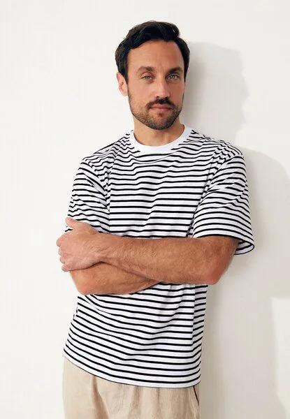 Givn Berlin Givn Berlin Gestreiftes T-Shirt GBLASSE aus Bio-Baumwolle, Black / white (stripes), – Produktbild 1 von 4