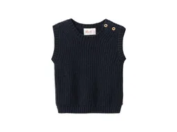 People Wear Organic People Wear Organic Strick-Pullunder dunkelblau mélange 62/68 – Produktbild 1 von 1