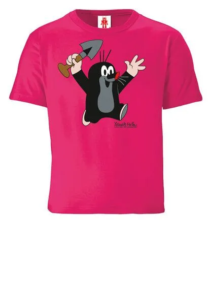 LOGOSH!RT LOGOSH!RT - Krtek - Der kleine Maulwurf - Juhu - Bio T-Shirt Print - Kinder - Jungen & Mädchen, Pink, – Produktbild 2 von 4