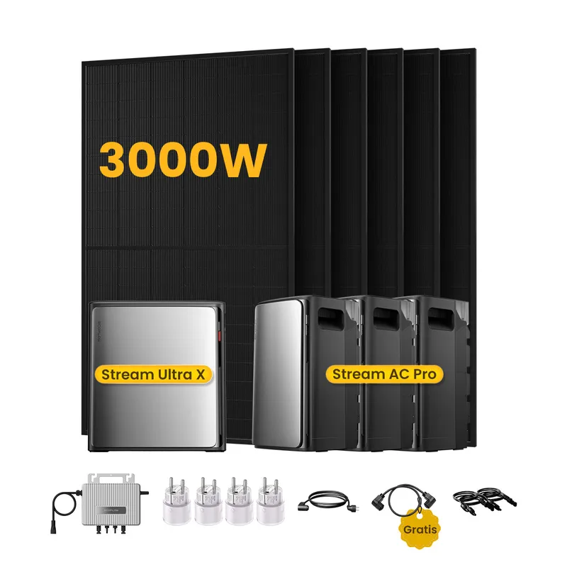 EcoFlow EcoFlow Stream Ultra X, Solaranlage mit Speicher, mit 6 x 500W Bifazialen Solarmodulen, by Powerness - Stream Ultra X + 3 x Stream AC Pro | 9600Wh / 4 x Smart Plug / Selbstabholung – Produktbild 1 von 1