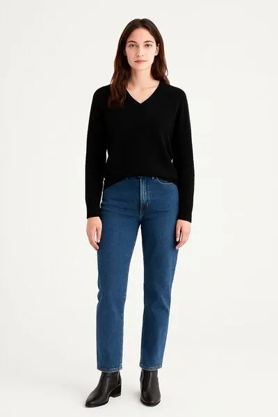 KOMODO Komodo Merino-Pullover mit V-Auschnitt Modell: Natty, Black, – Produktbild 1 von 2