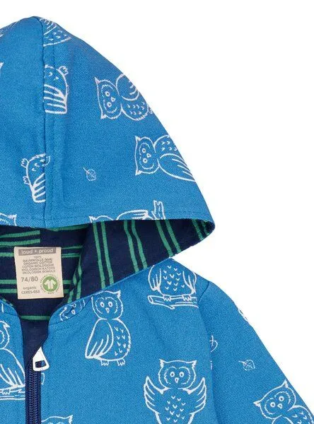 loud + proud loud + proud Babys & Kinder Wasserabweisende Jacke mit Druck, GOTS-zertifiziert, Azur(blau), – Produktbild 3 von 4
