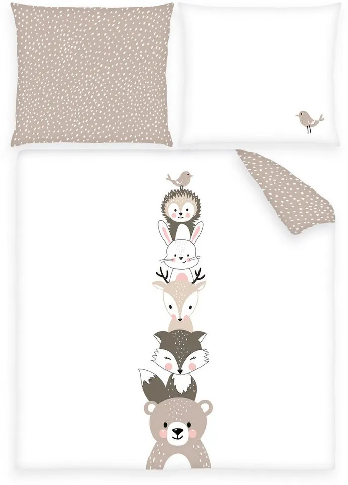 Baby Best Baby Best Babybettwäsche babybest Woodland Crew, Renforcé, 2 teilig, mit Wendefunktion, Bunt, – Produktbild 2 von 4