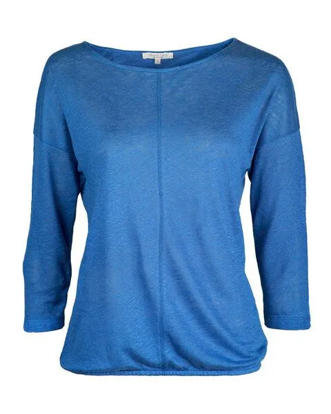 Alma & Lovis Alma & Lovis Sommer Leinenshirt aus Leinen-Jersey | Linen Pure, Blau, – Produktbild 1 von 1