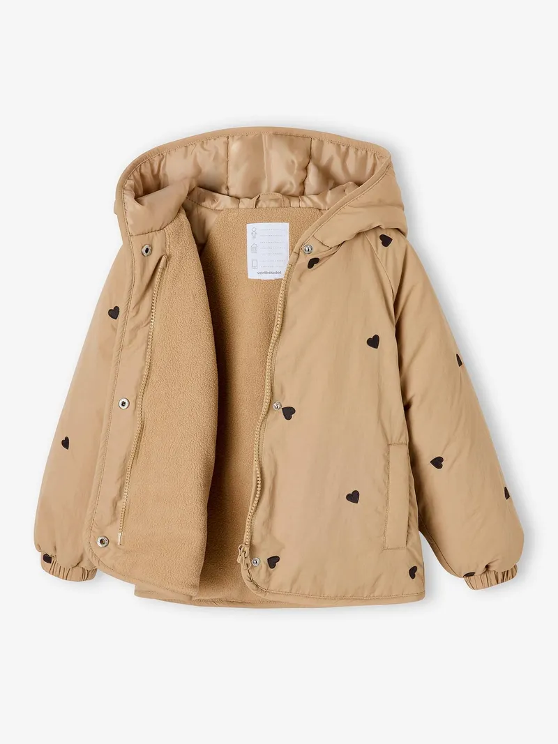 Vertbaudet Steppjacke mit Stickerei Mädchen, Hellbraun, – Produktbild 3 von 4