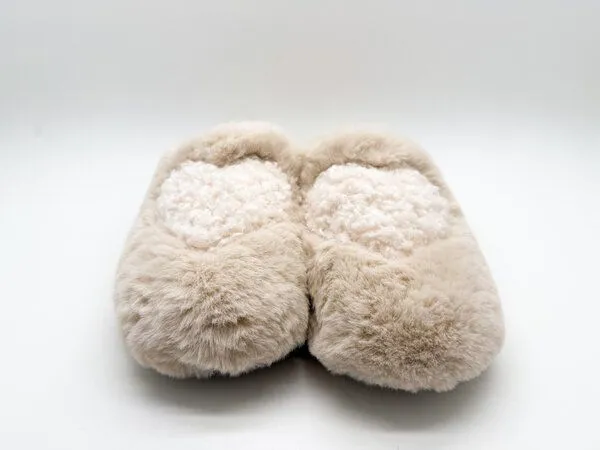 thies Rec Teddy Heart Slipper von thies ® aus rec. PES, Off white, – Produktbild 3 von 4