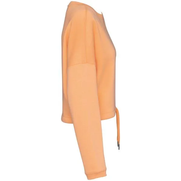 Greenspired Greenspired Umweltfreundliches cropped Oversize Damen Sweatshirt mit Rundhalsausschnitt 280g/m² XS- XL, Apricot, – Produktbild 3 von 3