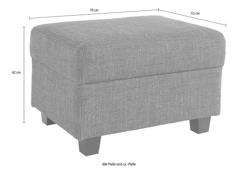 DOMO collection Hocker Norma perfekte Ergänzung, Hocker B/T 70/55cm, Schwarz, – Produktbild 5 von 5
