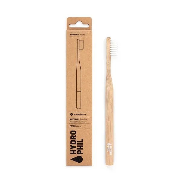 Hydrophil Hydrophil Zahnbürste aus Bambus | mittelweich, Natur, – Produktbild 1 von 2