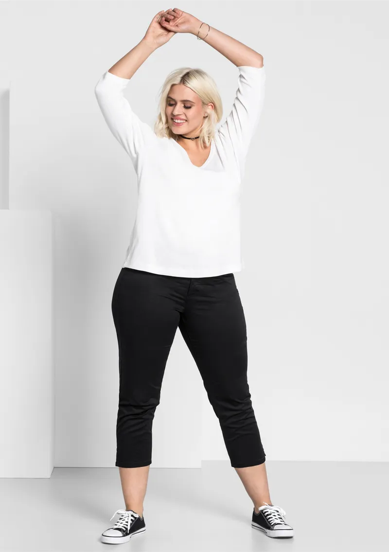 sheego 7/8-Hose, Schwarz, – Produktbild 2 von 2