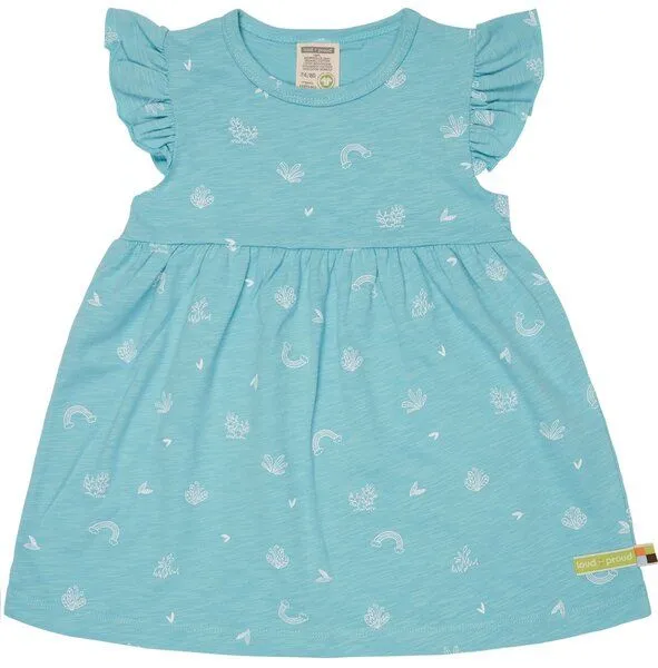 loud + proud loud + proud Babys & Kinder Kleid Slub Jersey, GOTS-zertifiziert, Cyan(petrol), – Produktbild 1 von 2