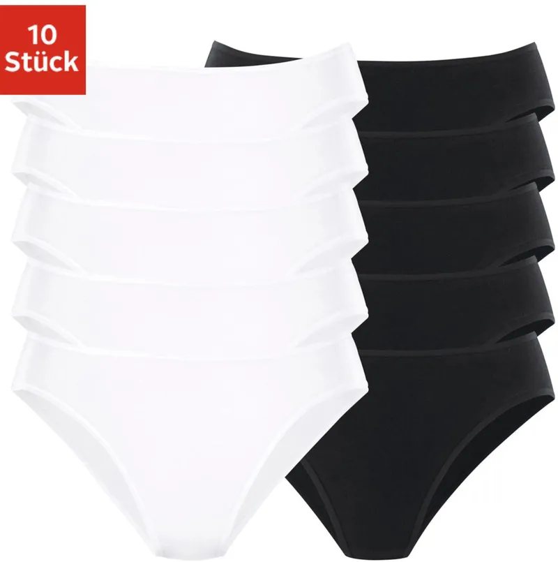 petite fleur by Lascana Bikinislip weiß, schwarz, Weiß, schwarz, – Produktbild 2 von 3