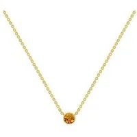 Eppi Eppi Silberne minimalistische Kette mit einem Padparadscha Saphir Glosie, Gelb, – Produktbild 1 von 1
