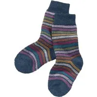 hirsch natur Kinder Socken Bio-Schurwolle Rainbow blue Gr.25-26 – Produktbild 1 von 1