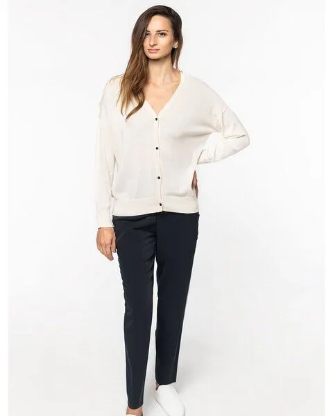 YTWOO YTWOO Damen-Strickjacke aus Bio-Baumwolle und Lyocell TENCEL, Navy, – Produktbild 2 von 3