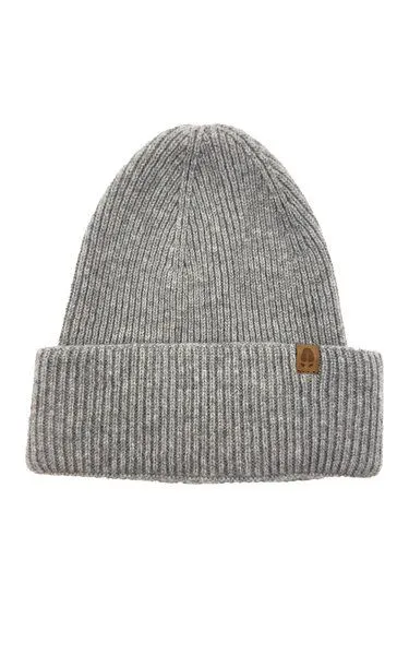 Kopyto Kopyto ANTILOPE - Mütze mit hohem Rippstrickbund aus plüschiger 100% Merinowolle RWS-zertifiziert, Grau, – Produktbild 2 von 4