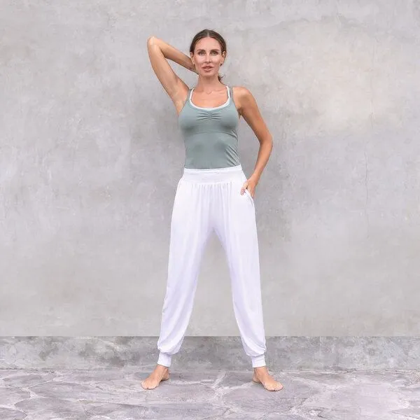 Jaya Jaya SOFIA 2 FARBIG - Damen - Top für Yoga und Freizeit aus Biobaumwolle, Agave/duskblue, – Produktbild 1 von 2