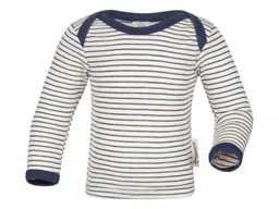 Engel natur Engel Natur Schlupfhemd Langarm Wolle Seide natur-marine geringelt Gr.74/80 – Produktbild 1 von 1